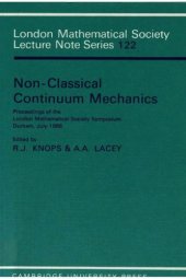 book Non-classical continuum mechanics: proceedings of the London Math. Soc. Symposium, Durham, july 1986