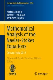 book Mathematical analysis of the Navier-Stokes equations. Italy 2017