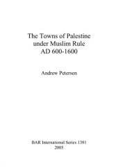 book The Towns of Palestine Under Muslim Rule Ad 600-1600