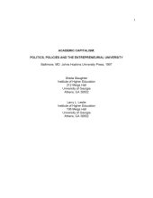 book Academic capitalism: politics, policies and the entrepreneurial university