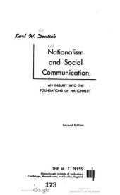 book Nationalism and Social Communication: An Inquiry into the Foundations of Nationality (Second Edition)