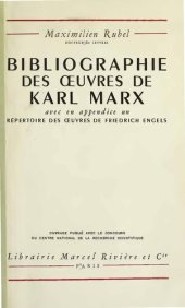 book Bibliographie des œuvres de Karl Marx