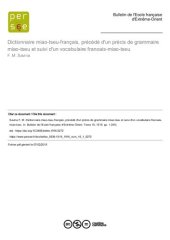 book Dictionnaire miao-tseu-français, précédé d’un précis de grammaire miao-tseu et suivi d’un vocabulaire français-miao-tseu