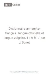 book Dictionnaire annamite-français (langue officielle et langue vulgaire)