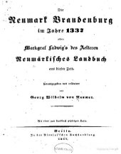 book Die Neumark Brandenburg im Jahre 1337 oder Markgraf Ludwig's des Älteren Neumärkisches Landbuch aus dieser Zeit