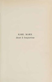 book Karl Marx devant le bonapartism