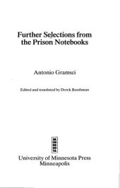 book Further selections from the prison notebooks