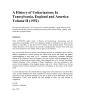 book A History of Unitarianism: In Transylvania, England and America Volume II