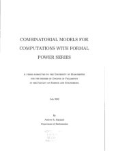 book Combinatorial models for computations with formal power series