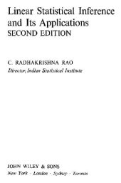 book Linear Statistical Inference and Its Applications