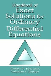 book Handbook of Exact Solutions for Ordinary Differential Equation