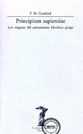 book Principium Sapientiae. Los orígenes del pensamiento filosófico griego