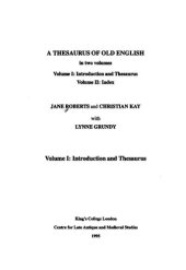 book A Thesaurus of Old English in Two Volumes Vol. 1 Introduction and Thesaurus