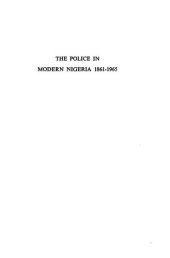 book The Police in Modern Nigeria, 1861-1965: Origins, Development, and Role