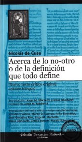 book Acerca de lo no-otro o de la definición que todo define