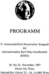 book Karl-May-Gesellschaft in Wien. 9. internationaler Kongreß. (18.11.- 22.11.1987)