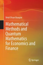 book Mathematical Methods and Quantum Mathematics for Economics and Finance