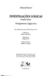 book Investigações Lógicas, vol. 1