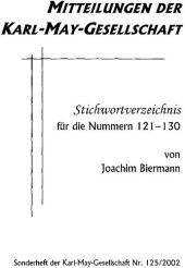 book Stichwortverzeichnis für die Nummern 121-130 der Mitteilungen der KMG