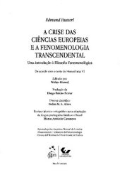 book A Crise das Ciências Europeias e a Fenomenologia Transcendental