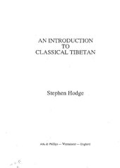 book An Introduction to Classical Tibetan