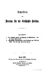 book Der märkische Handel am Ausgange des Mittelalters / Chronistische Aufzeichnungen eines Berliners von 1704 bis 1758