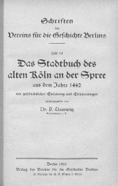 book Das Stadtbuch des alten Köln an der Spree aus dem Jahre 1442