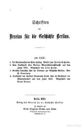 book 1. Die Berolinensien des Peter Hafftiz 2. Eine Denkschrift über Berliner Manufakturverhältnisse aus dem Jahre 1801 3. Kritische Übersicht über die Literatur zur Geschichte Berlins 4. Denkschrift des Berliner Stadtrats Drake über die Nachteile der Gewerbef