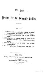 book 1. Ein Berliner Kaufmann aus der Zeit Friedrichs des Großen (Johann Ernst Gotzkowsky) 2. Das Amt Mühlenhof bis 1600 3. König Chrsitians von Dänemark Gesetz als Vorbild für die preußische Justitreform 1713 4. Elisabeth Staegemann und ihr Kreis 5. Aus einer