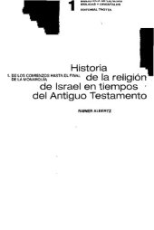 book Historia De La Religion En Israel En Tiempos Del Antiguo Testamento Vol 01