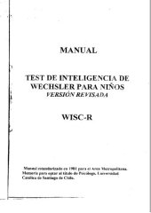 book Manual Test De Inteligencia Wechsler Para Ninos