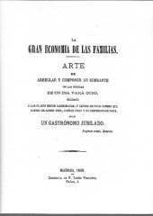 book La Gran Economia De Las Familias Por Un Gastronomo Jubilado(1869)