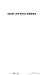 book Kinship and ritual in Bengal : anthropological essays