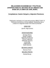 book Relaciones económicas y políticas. Aportes para el estudio de su unidad con base en la obra de Karl Marx