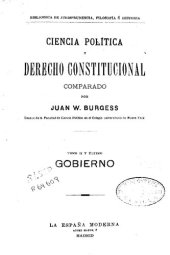 book Ciencia política y derecho constitucional comparado / por Juan W. Burgess. - Madrid : La España Moderna, 1922.