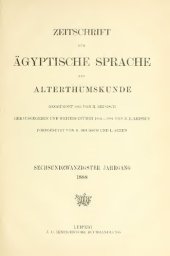 book Zeitschrift für Ägyptische Sprache und Altertumskunde