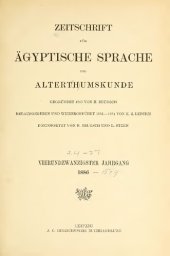 book Zeitschrift für Ägyptische Sprache und Altertumskunde