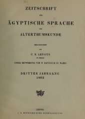 book Zeitschrift für Ägyptische Sprache und Altertumskunde