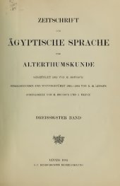 book Zeitschrift für Ägyptische Sprache und Altertumskunde