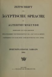 book Zeitschrift für Ägyptische Sprache und Altertumskunde