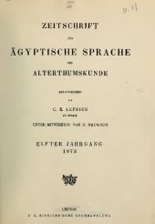 book Zeitschrift für Ägyptische Sprache und Altertumskunde