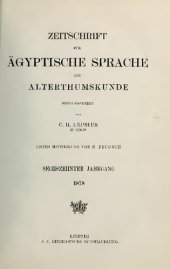 book Zeitschrift für Ägyptische Sprache und Altertumskunde