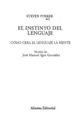 book El instinto del lenguaje. Cómo crea el lenguaje la mente