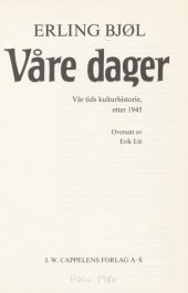 book Vår tids kulturhistorie. 3  Våre dager  etter 1945