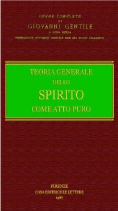 book Teoria generale dello spirito come atto puro