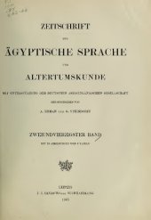 book Zeitschrift für Ägyptische Sprache und Altertumskunde