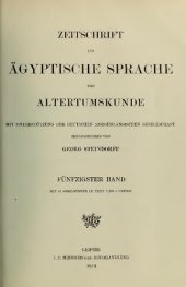 book Zeitschrift für Ägyptische Sprache und Altertumskunde