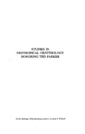 book Studies in Neotropical Ornithology Honoring Ted Parker