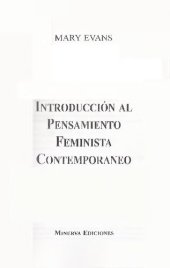 book Introduccion Al Pensamiento Feminista Contemporaneo