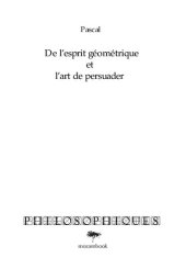 book De l'Esprit Géométrique et de l'Art de Persuader